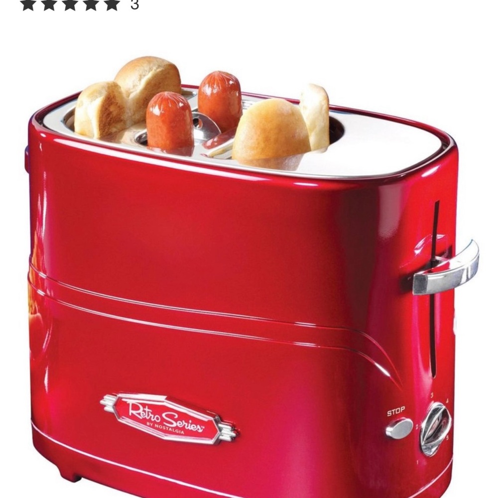 Brand New Nostalgia Red Pop Up Hot Dog Toaster - Picture 8 of 10